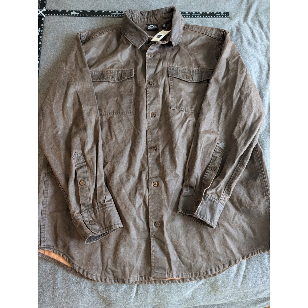 Mountain and Isles Mens Waxed Cotton Shirt Jacket Brown Large NWT 795701
